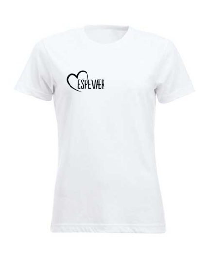 Espevær t-skjorte hjerte og kart dame