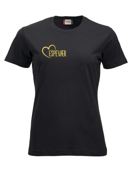 Espevær t-skjorte hjerte og kart dame