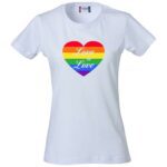 t-skjorte love is love hjerte