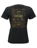 t-skjorte Espevær dialket gull tekst på sort t-skjorte