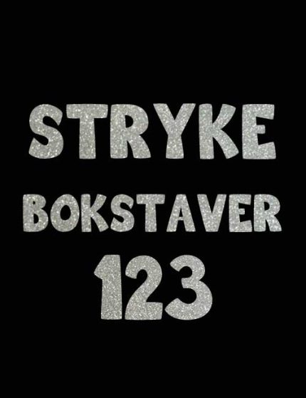 Strykebokstaver fun glitter sølv