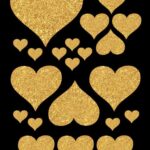 Strykemerke hjerte glitter gull