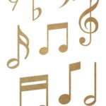 Strykesett noteark gull