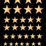 Strykemerke Stjerner glitter gull