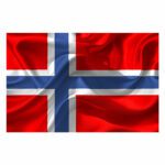 Strykemerke norsk flagg i vinden