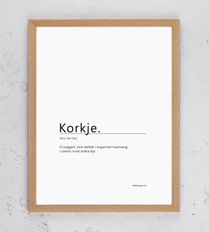 Skilt Korkje fakeNynorsk