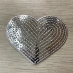 Paljett hjerte sølv