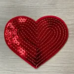 Paljett hjerte rød