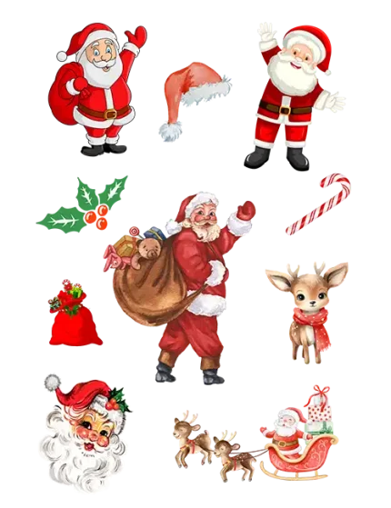 Klistermerke sett Julenisse