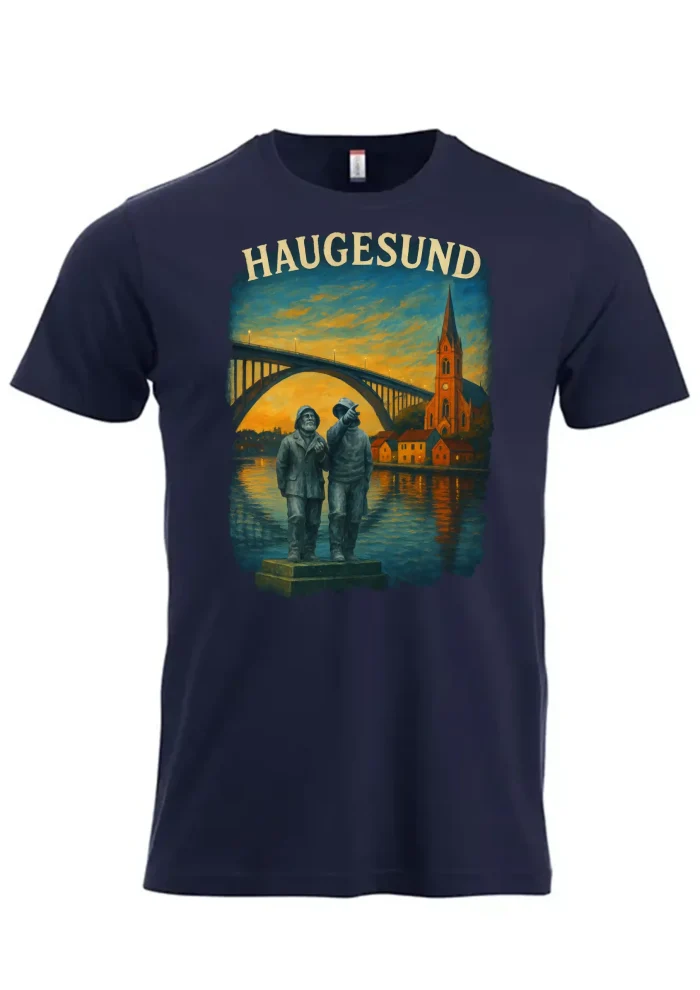 Haugesud t-skjorte i solnedgang