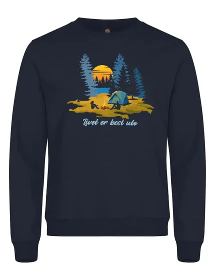 Livet er best ute genser mnarine blå