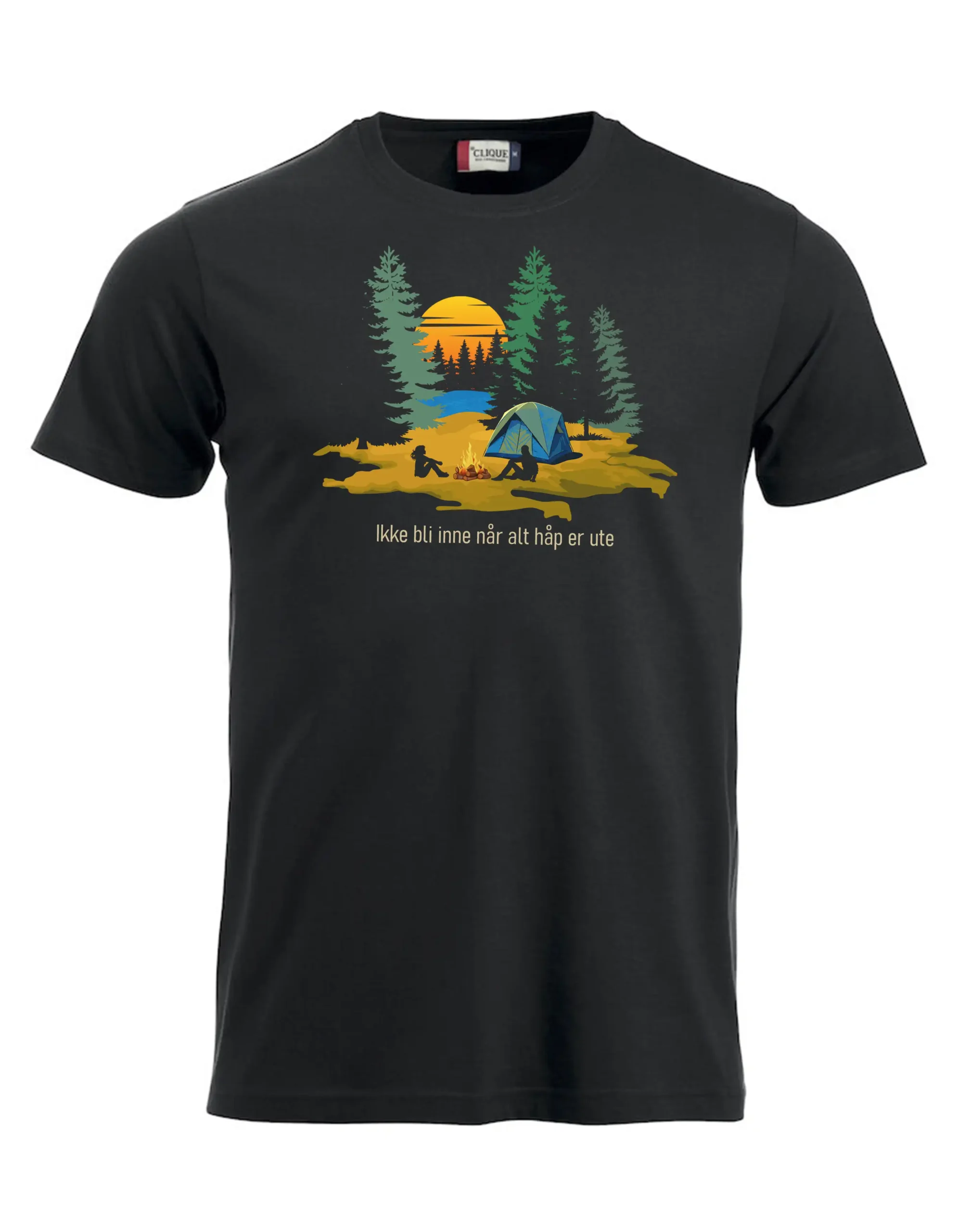 Camping sort t skjorte t-skjorte ikke bli inne når alt håp er ute " stk som camper i telt