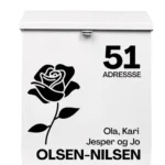 Postkasse klistermerke rose