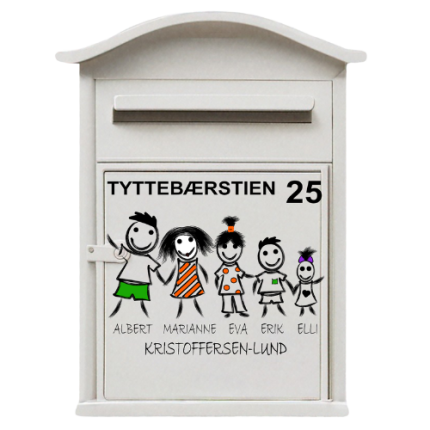 Postkasse Klistermerke familie