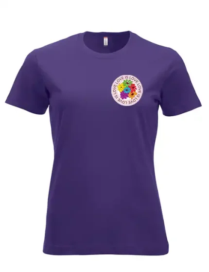 t-skjorte love is love lilla dame