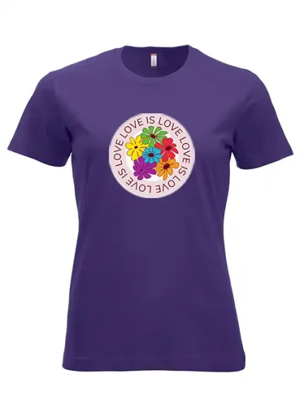 t-skjorte love is love lilla stor dame