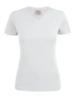 Heavy V-neck dame hvit