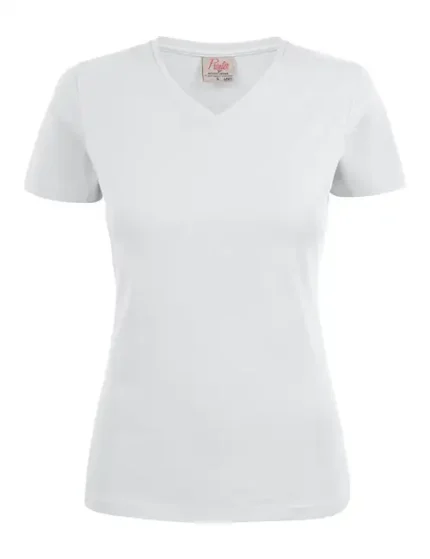 Heavy V-neck dame hvit