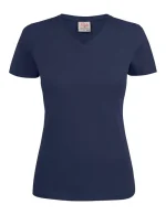 Heavy V-neck dame marine
