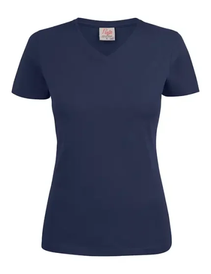 Heavy V-neck dame marine
