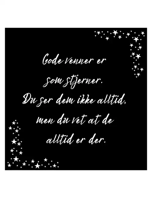 Venner er som stjerner hvit