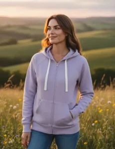 GOAT premium hettegenser framme lilla ai modell