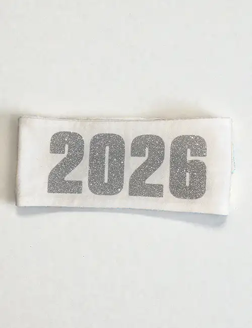 Bandana 2026 glitter sølv